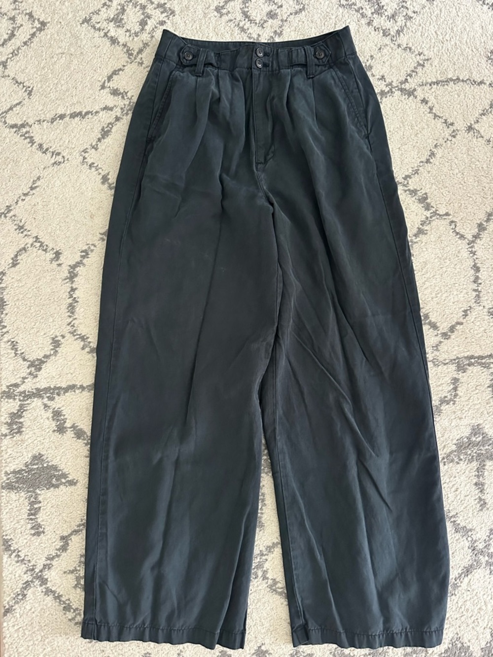 Madewell Harlow Wide Leg High Waisted Trouser Pants Vintage Black